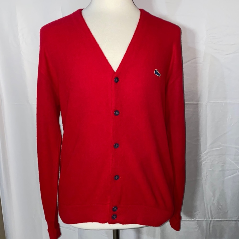 IZOD Vintage Men's 60’s / 70’s Cardigan Blue Croc Sweater Size Large